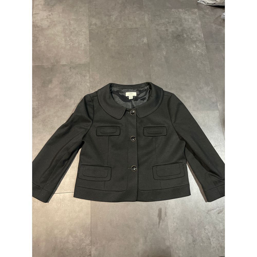 LOFT Black Military-Style Jacket with‎ Decorative Pockets Women's B-225